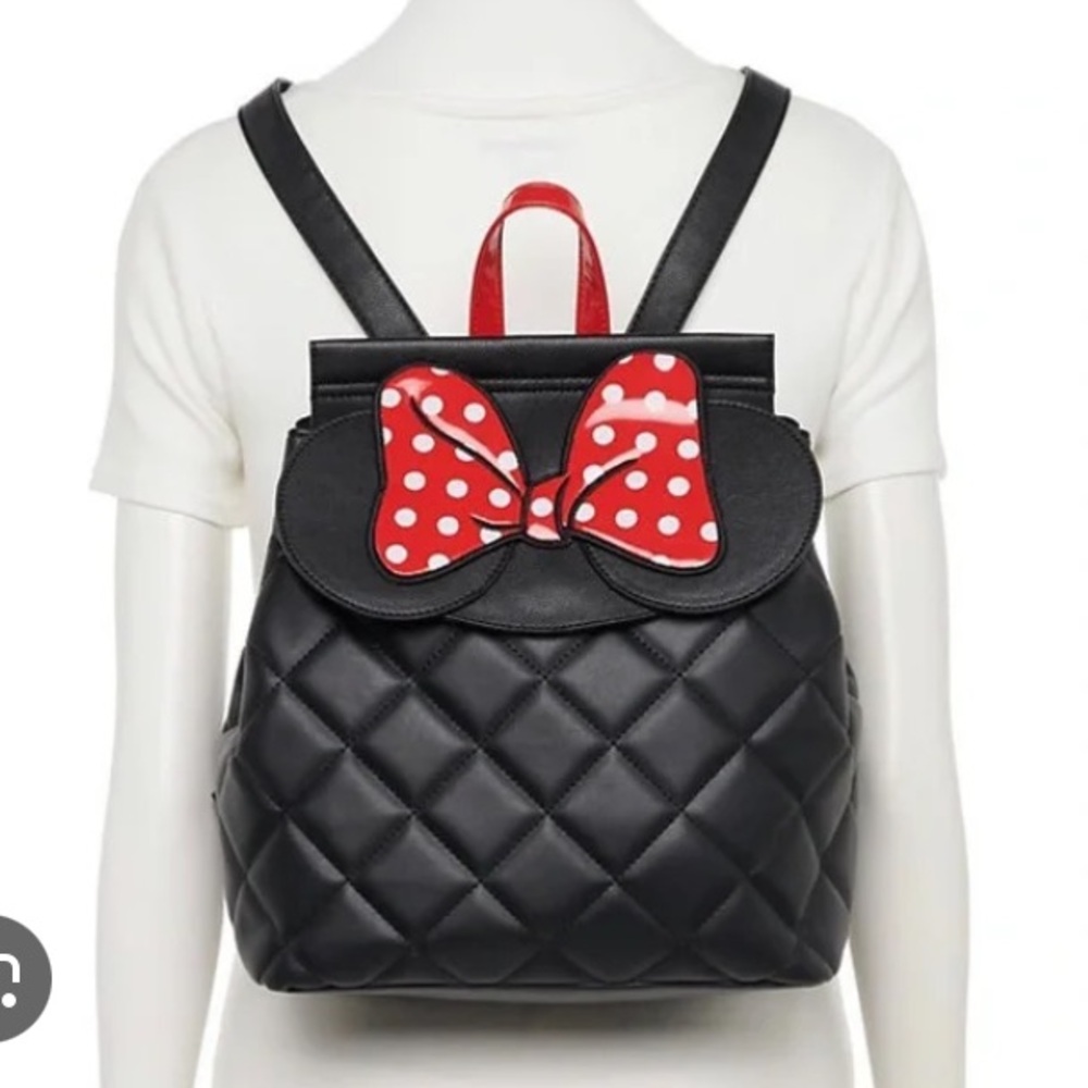 NWT Dani by Danielle Nicole Disney Minnie Quilted Backpack with Red Bow